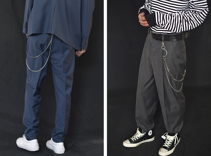 Plaid&Plain Men's Slim Fit Khaki Pants Men's Tapered Chino Pants 8801Iron  Grey 28X28